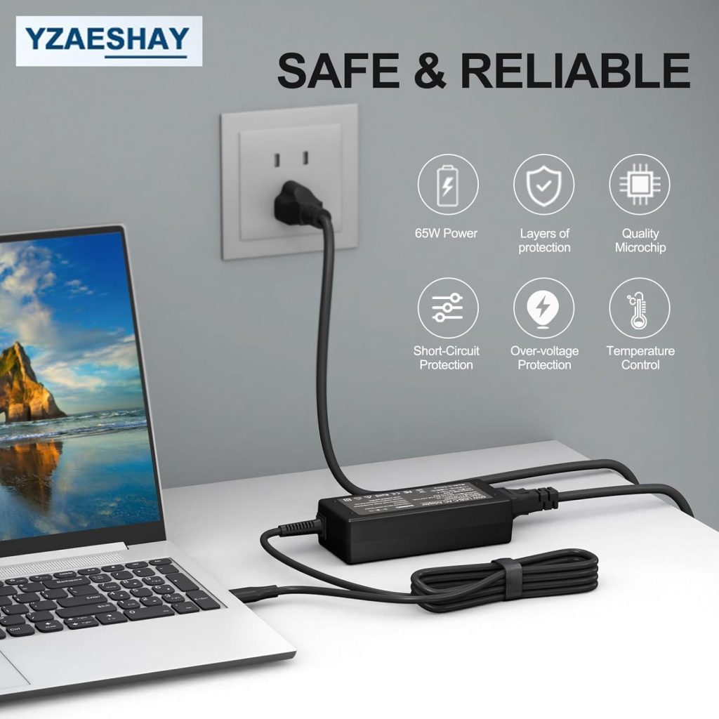 YZAESHAY Replacement 65W USB C Laptop Charger Compatible with HP Chromebook and All 65W USB Type C Power Adapter